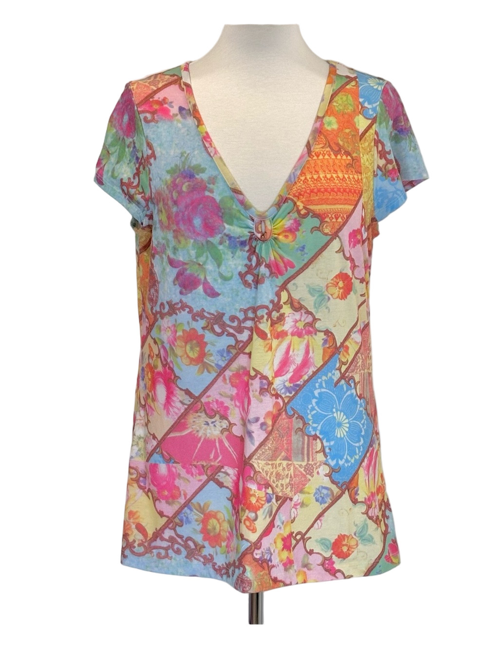 U&U pastel patchwork t-shirt